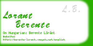 lorant berente business card