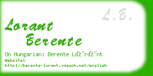 lorant berente business card